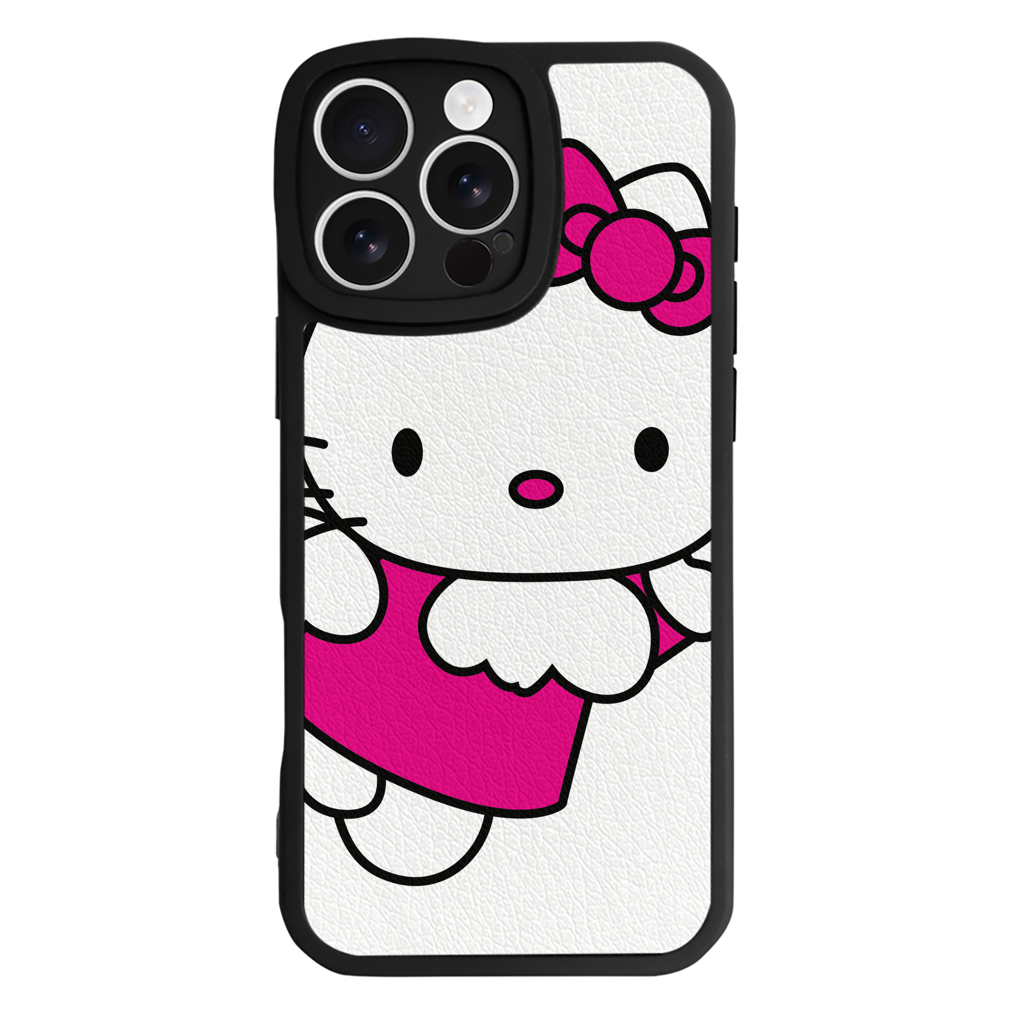 （画像用） Hello Kitty ハローキティ 【iPhone 16シリーズ対応】シリコンスマホケース（レザー調） 材質：シリコン